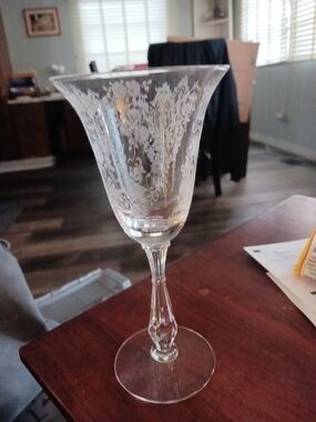 Cherokee Rose By Tiffin Franciscan Etched Crystal Water Glass